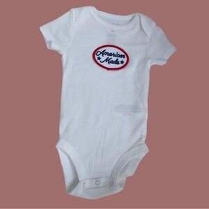 NEW sz 0-3mnth Custom Baby One-Piece with 'American Made' Embroidered Patch